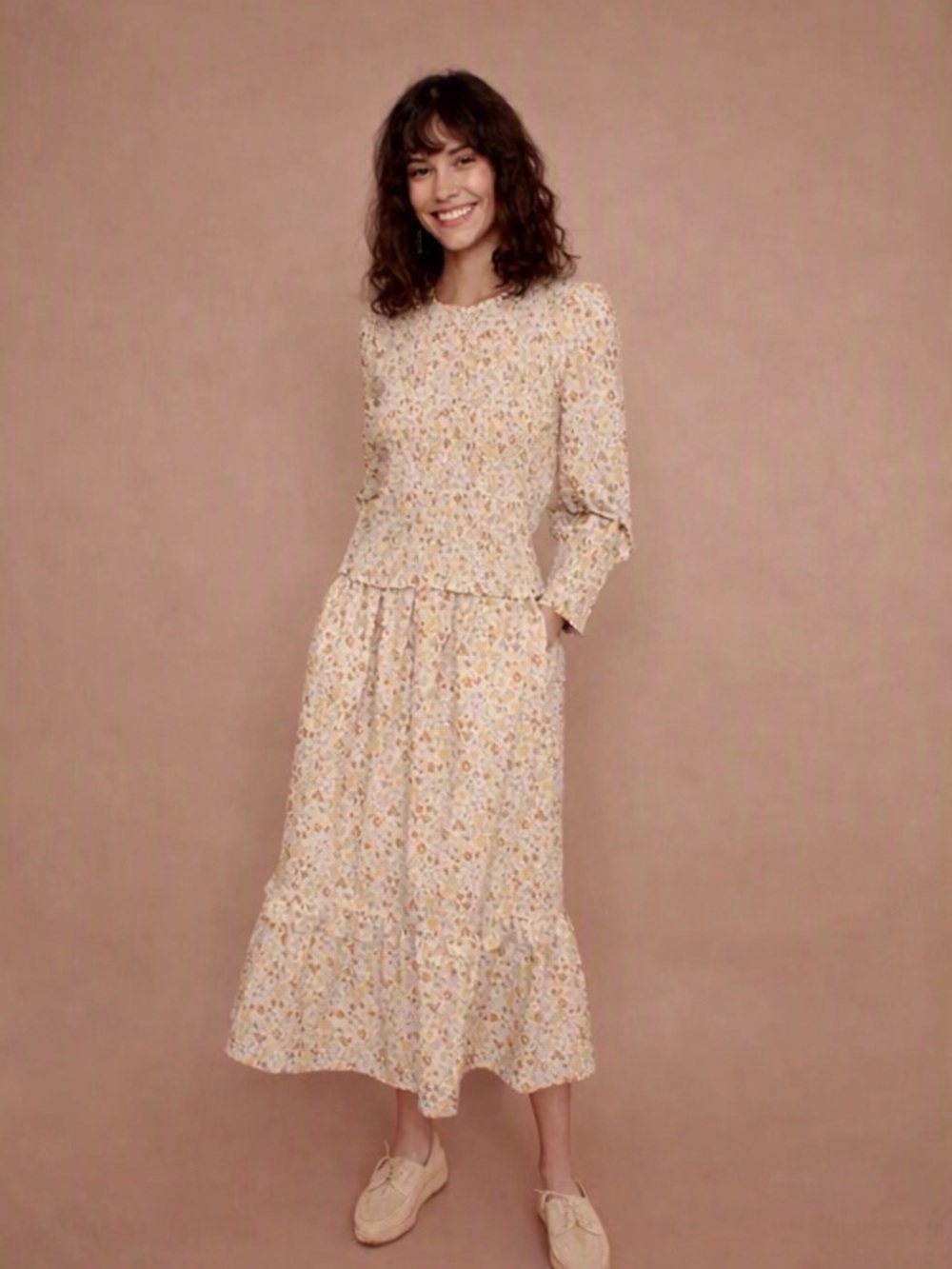 Meadows LF Markey Bloom Vintage Country Floral Skirt Matching Top Set Sz 0 NWT